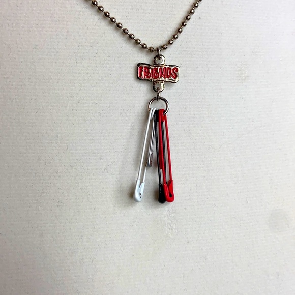 Girl’s Friends Safety Pin Necklace - Picture 2 of 4